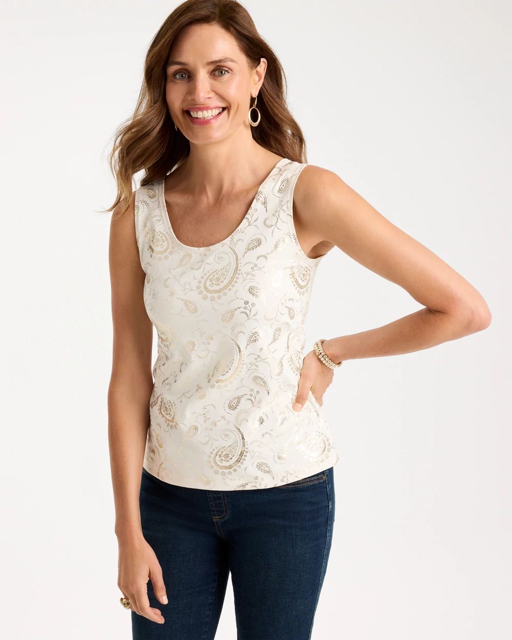 Paisley Foil Microfiber Tank
