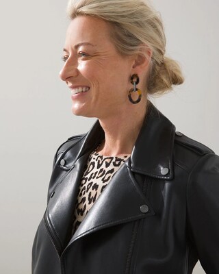 Faux Leather Moto Jacket