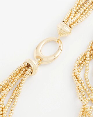 Goldtone Multi-Strand Beaded Necklace click to view larger image.