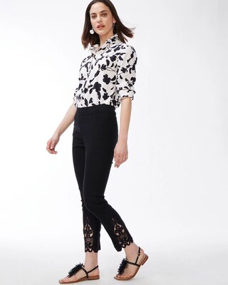 Brigitte Crochet Slim Ankle Pants