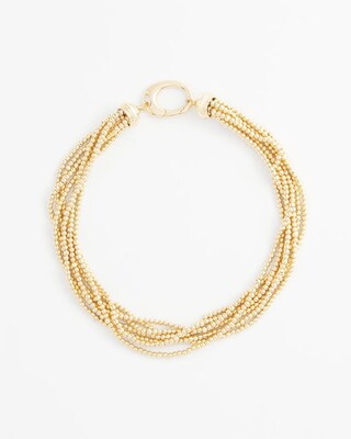 Goldtone Multi-Strand Beaded Necklace click to view larger image.