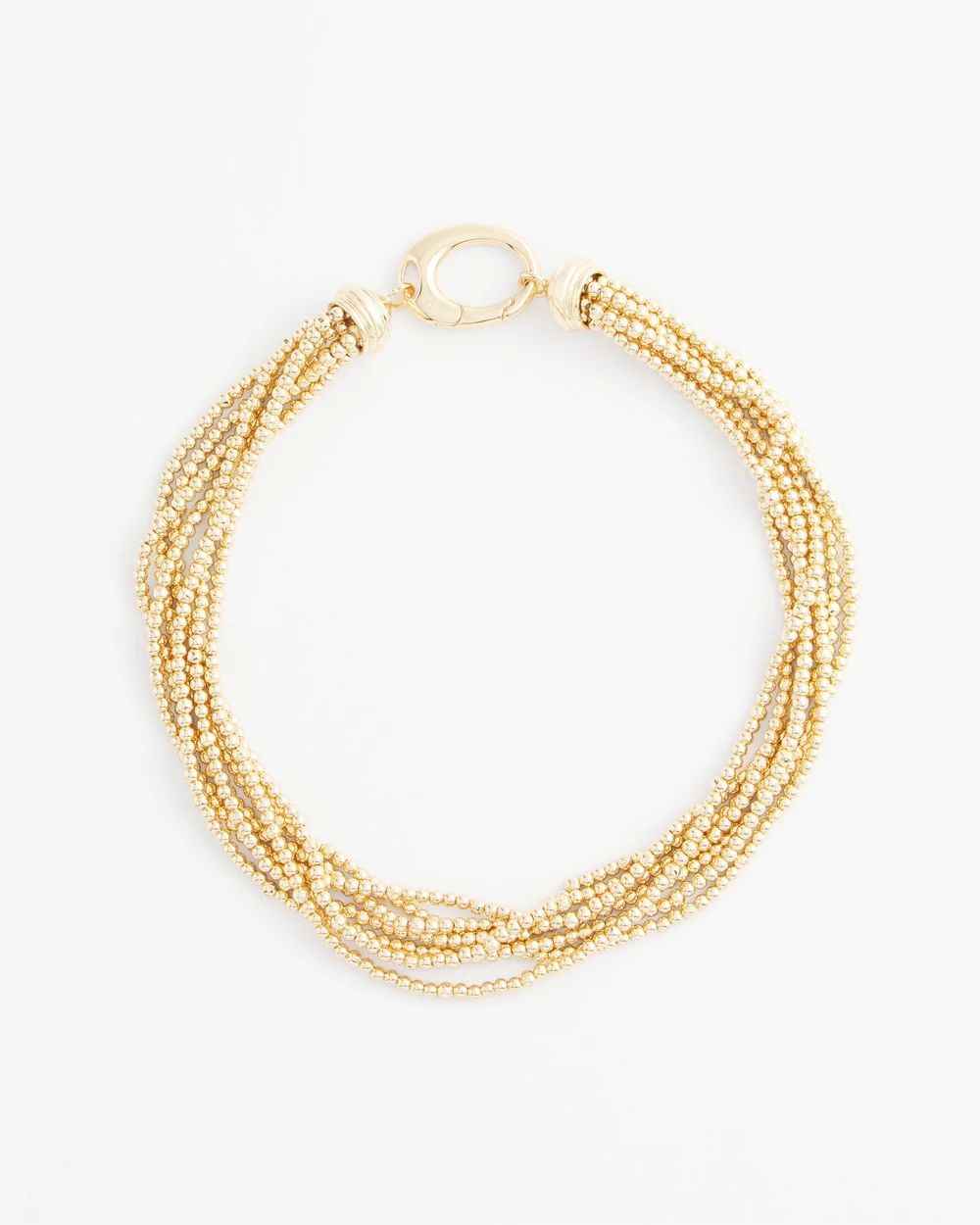 Goldtone Multi-Strand Beaded Necklace