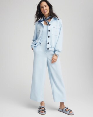 Crepe Wide-Leg Culotte Pants click to view larger image.