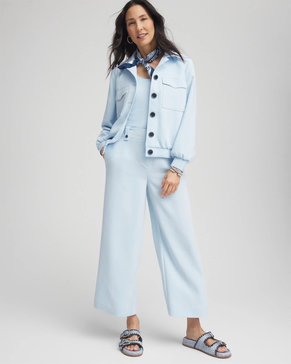 Crepe Wide-Leg Culotte Pants