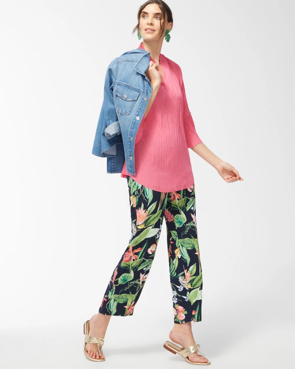Pleated Flare Sleeve Blouse
