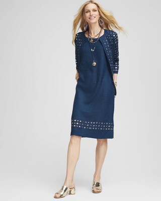 Travelers™ Sleeveless Crushed Cutout-Hem Dress click to view larger image.