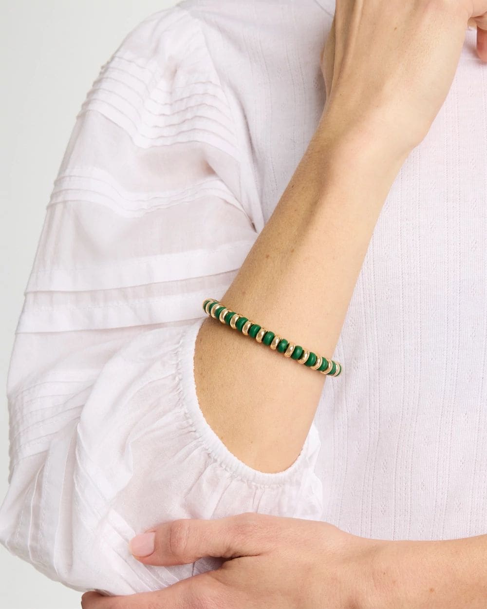 Green Gold Slice Stretch Bracelet click to view larger image.