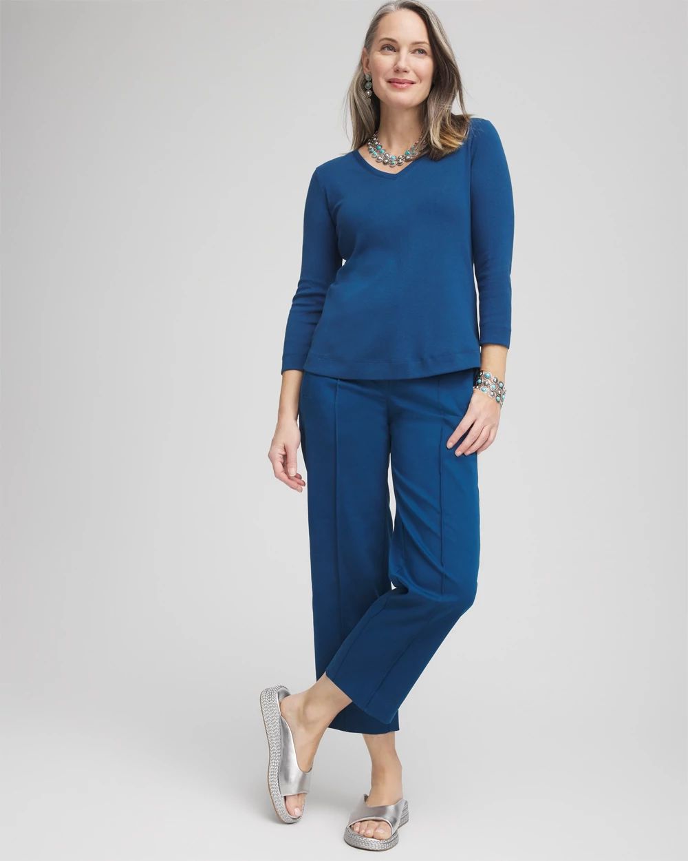 Everyday 3/4 Sleeve V-Neck Tee click to view larger image.