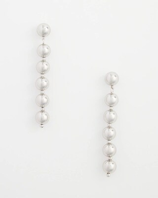 No Droop™ Silver Tone Bead Earrings