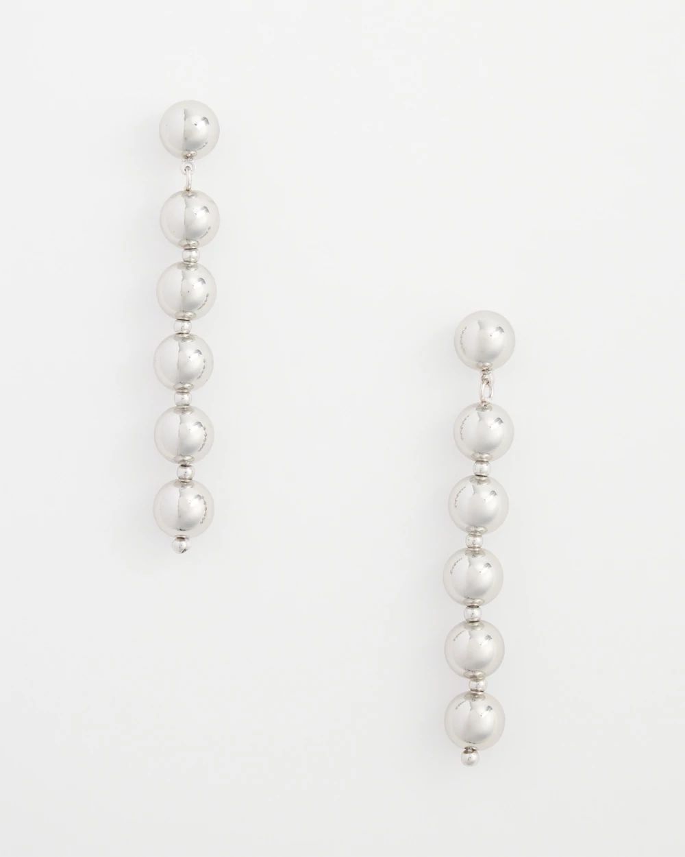 No Droop™ Silver Tone Bead Earrings