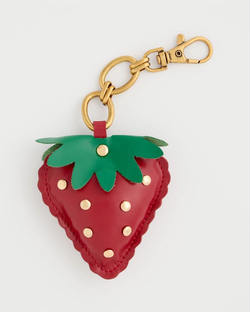 Faux Leather Strawberry Bag Charm Key Chain