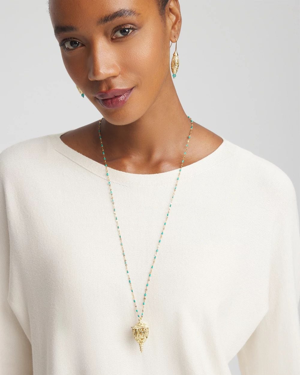 Lantern Pendant Necklace click to view larger image.