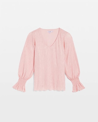 Crinkle Bodre Voop Neck Top click to view larger image.