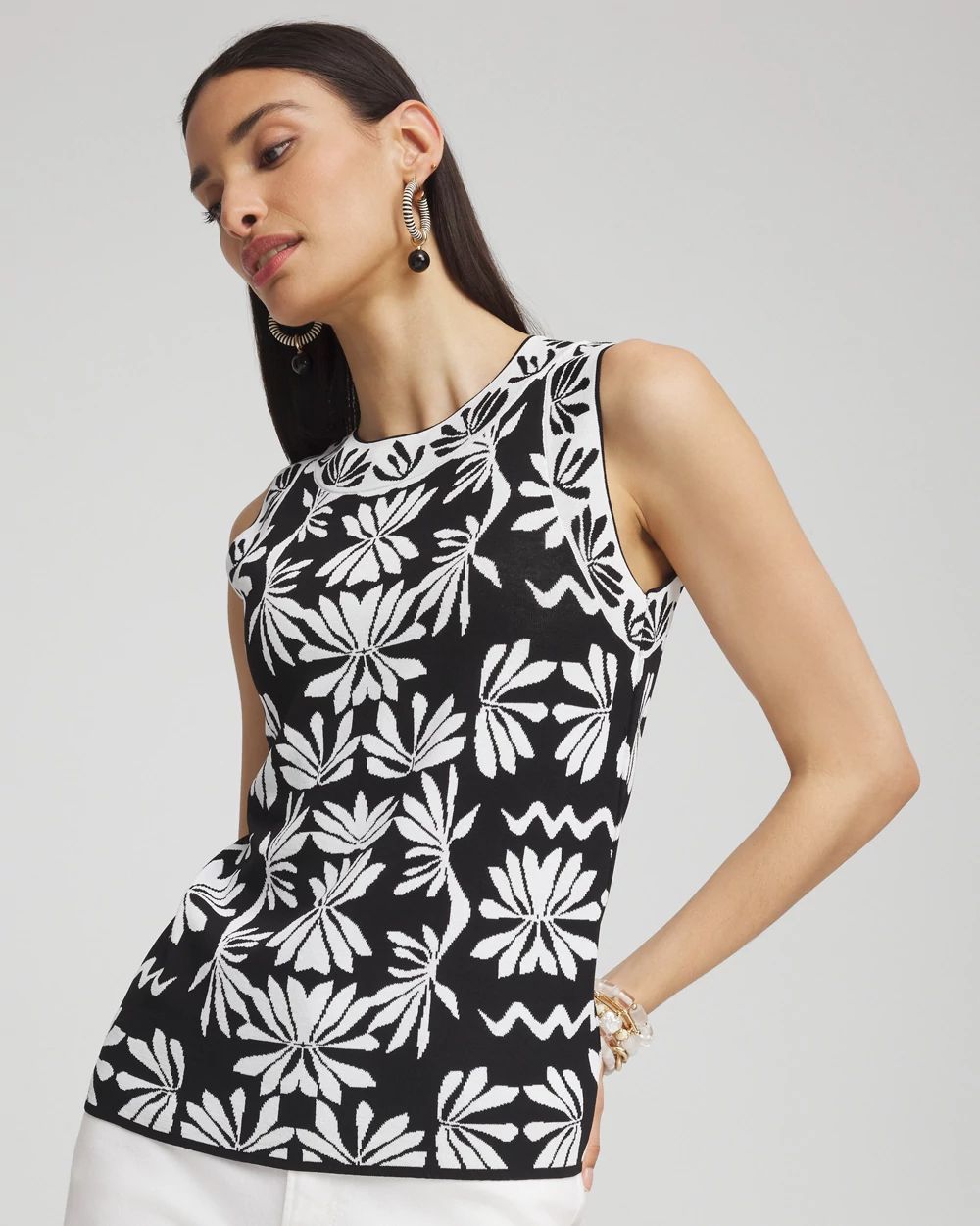 Jacquard Sleeveless Pullover