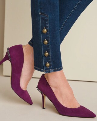 Button Hem Pull-on Ankle Jeggings