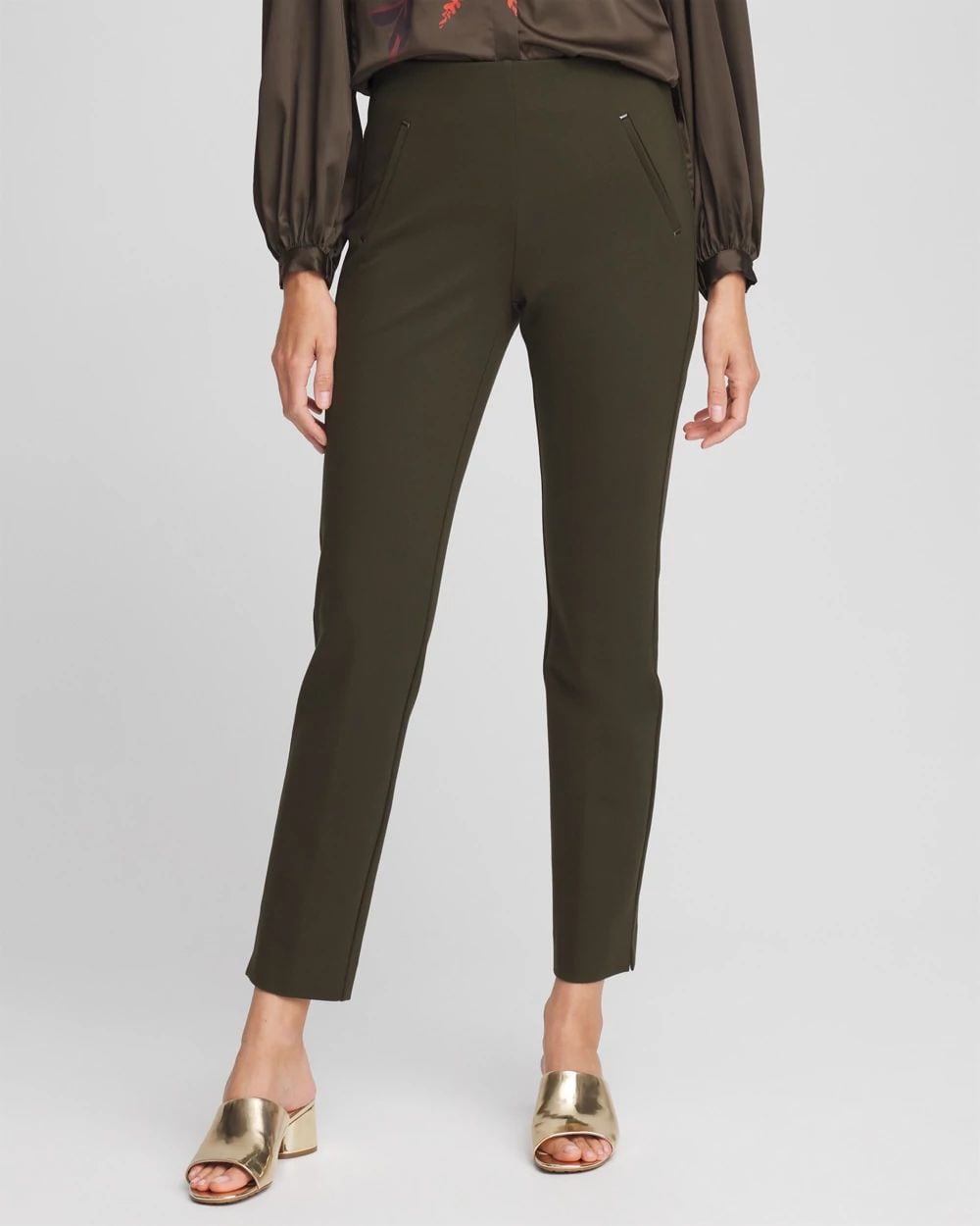 Petite Juliet Slim Trim Detail Ankle Pants