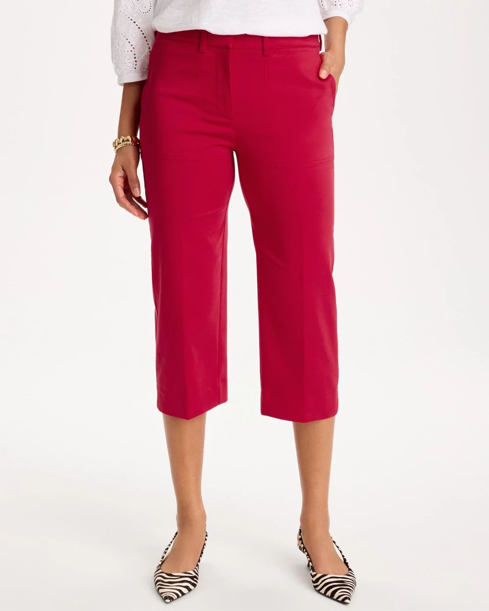 Emme Sateen Straight Capri Pants