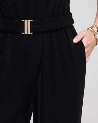 Travelers™ Belted Velvet Jumpsuit click to view larger image.