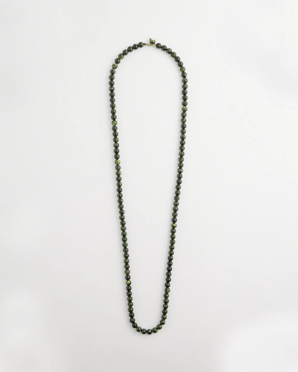 Long Green Resin Beaded Necklace