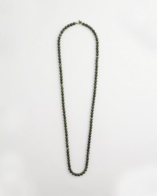 Long Green Resin Beaded Necklace