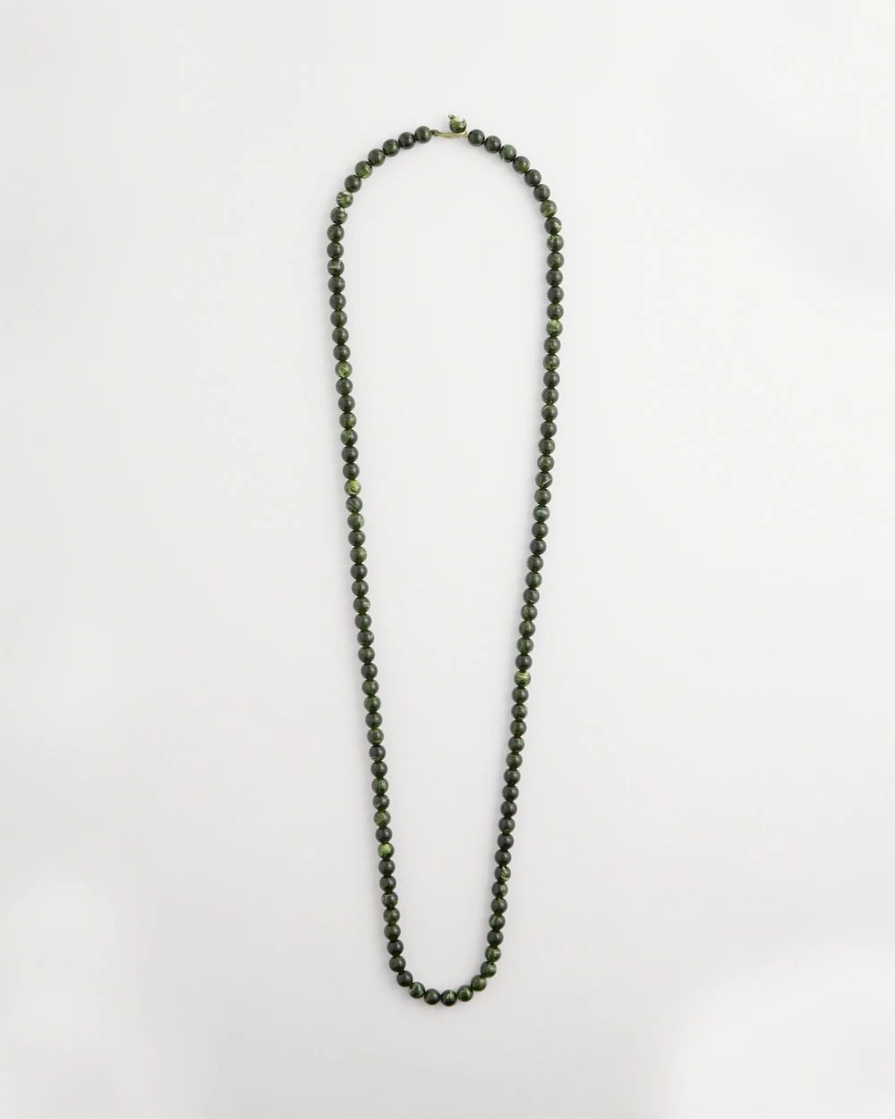 Long Green Resin Beaded Necklace