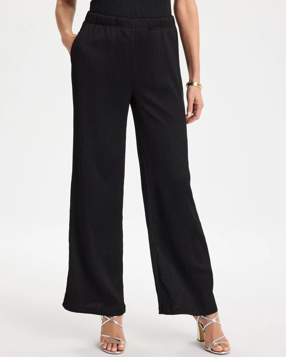 Petite Travelers™ Crinkle Textured Pants
