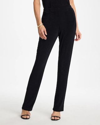 Petite Travelers™ Crinkle Satin Textured Pants