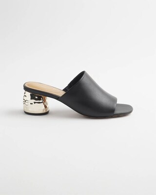Black Leather Mules
