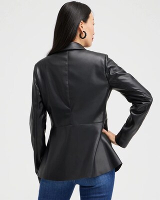 Faux Leather Applique Shacket