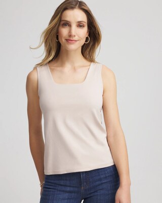 Jersey Knit Square-Neck Tank