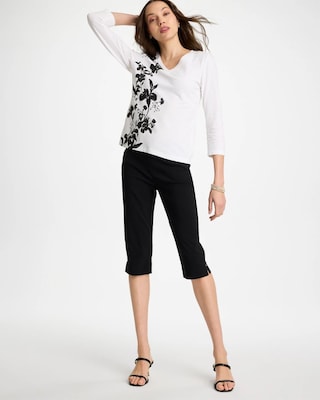 Petite Brigitte™ Slim Rivet Pull-On Capri click to view larger image.
