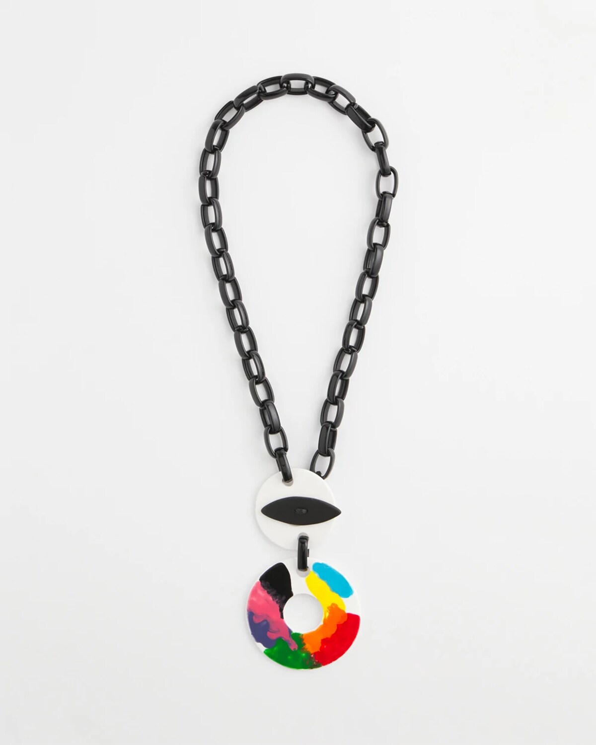 Chico's Sylca X Multi-color Chain Toggle Necklace In Multi