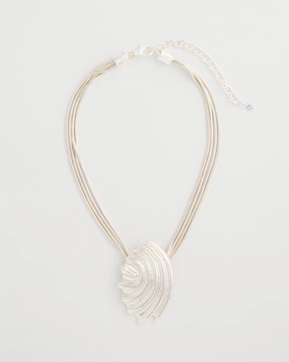 Silvertone Shell Pendant