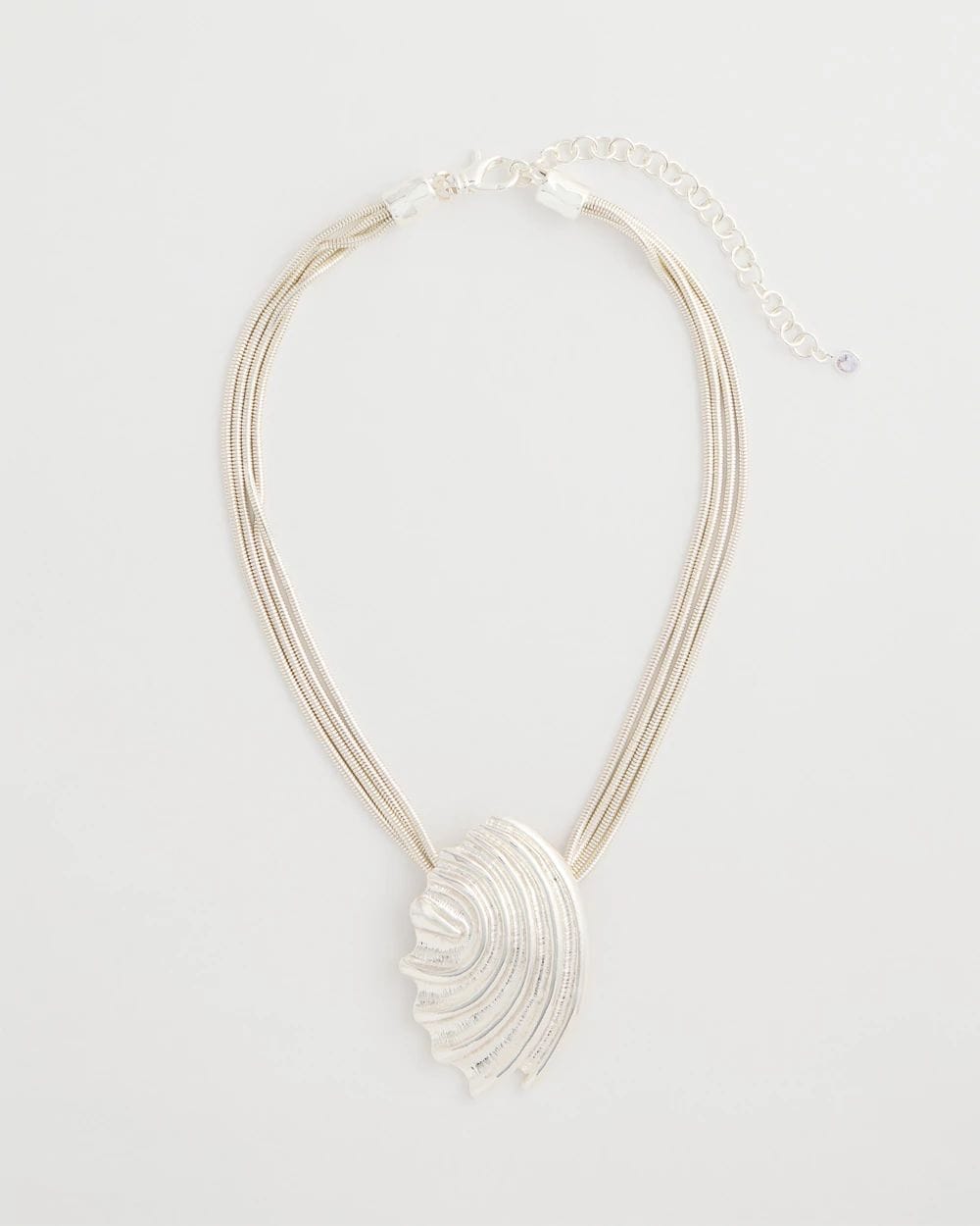 Silvertone Shell Pendant