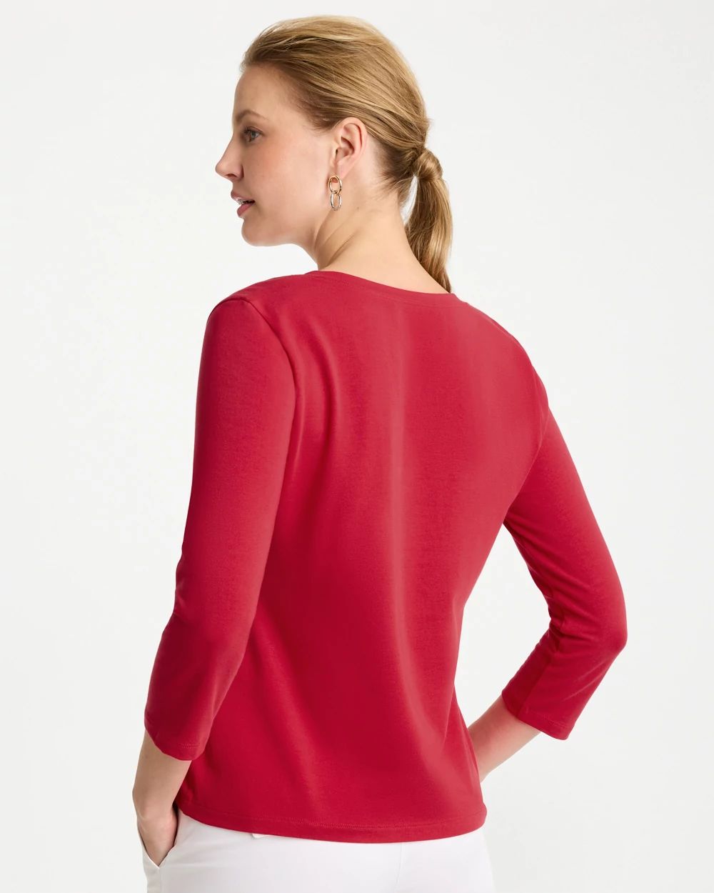 Cotton Stretch 3/4 Sleeve Tee