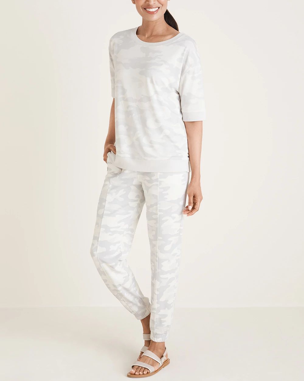 Zenergy Sandwashed Camo-Print Jogger Pants