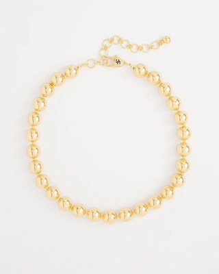 Gold Tone Beaded Collar Necklace