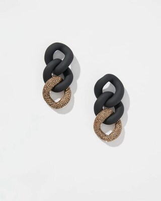 Gold Tone Pavé Link Earrings