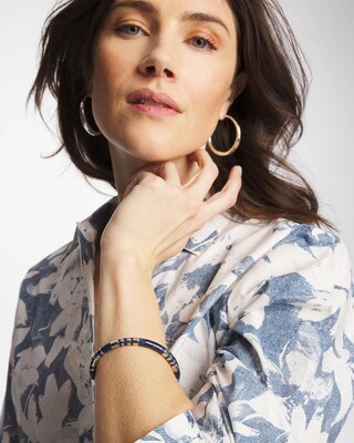 Blue Enamel Hinge Bangle click to view larger image.