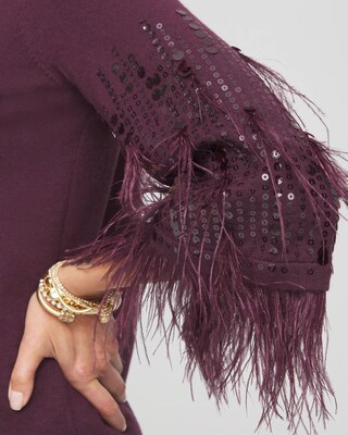 Feather Sequin Pullover Sweater click to view larger image.