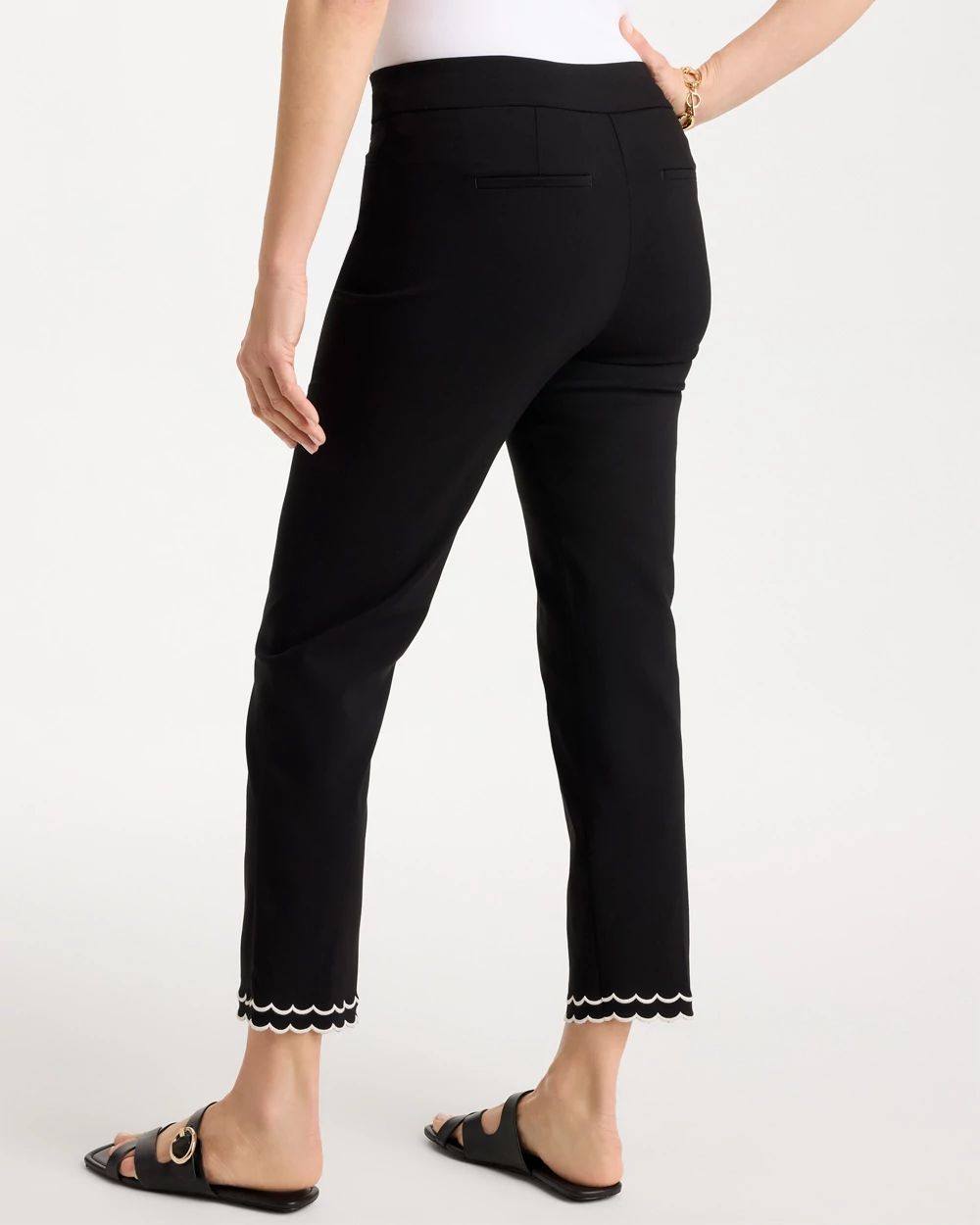 Contrast Scallop Brigitte™ Slim Crop Pant click to view larger image.