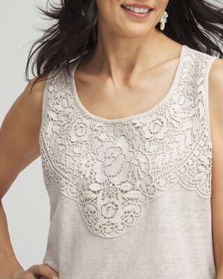 Linen Lace-Applique Tank click to view larger image.
