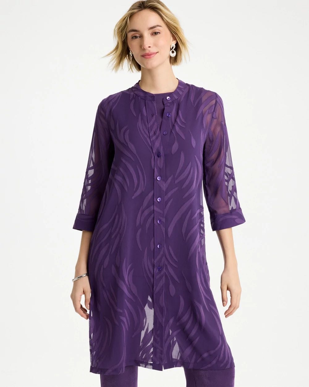 Travelers™ Collection Sheer Jacquard Topper