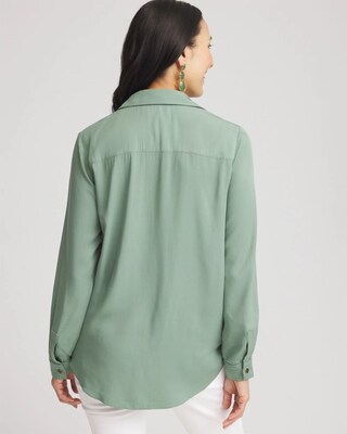 Silk Blend Tie-Front Pullover Top click to view larger image.