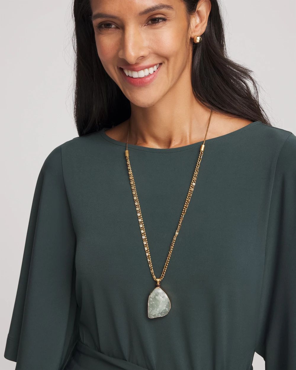 Adjustable Aventurine Pendant Necklace