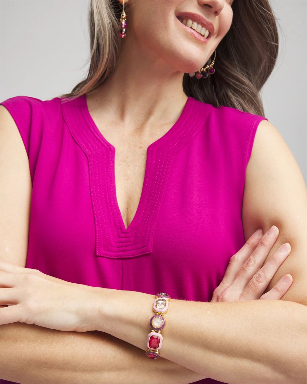 Tonal Pink Stretch Bracelet