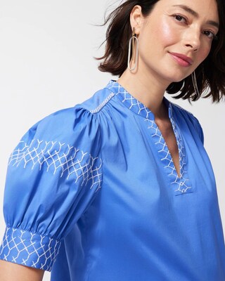 Poplin Drama Sleeve Top