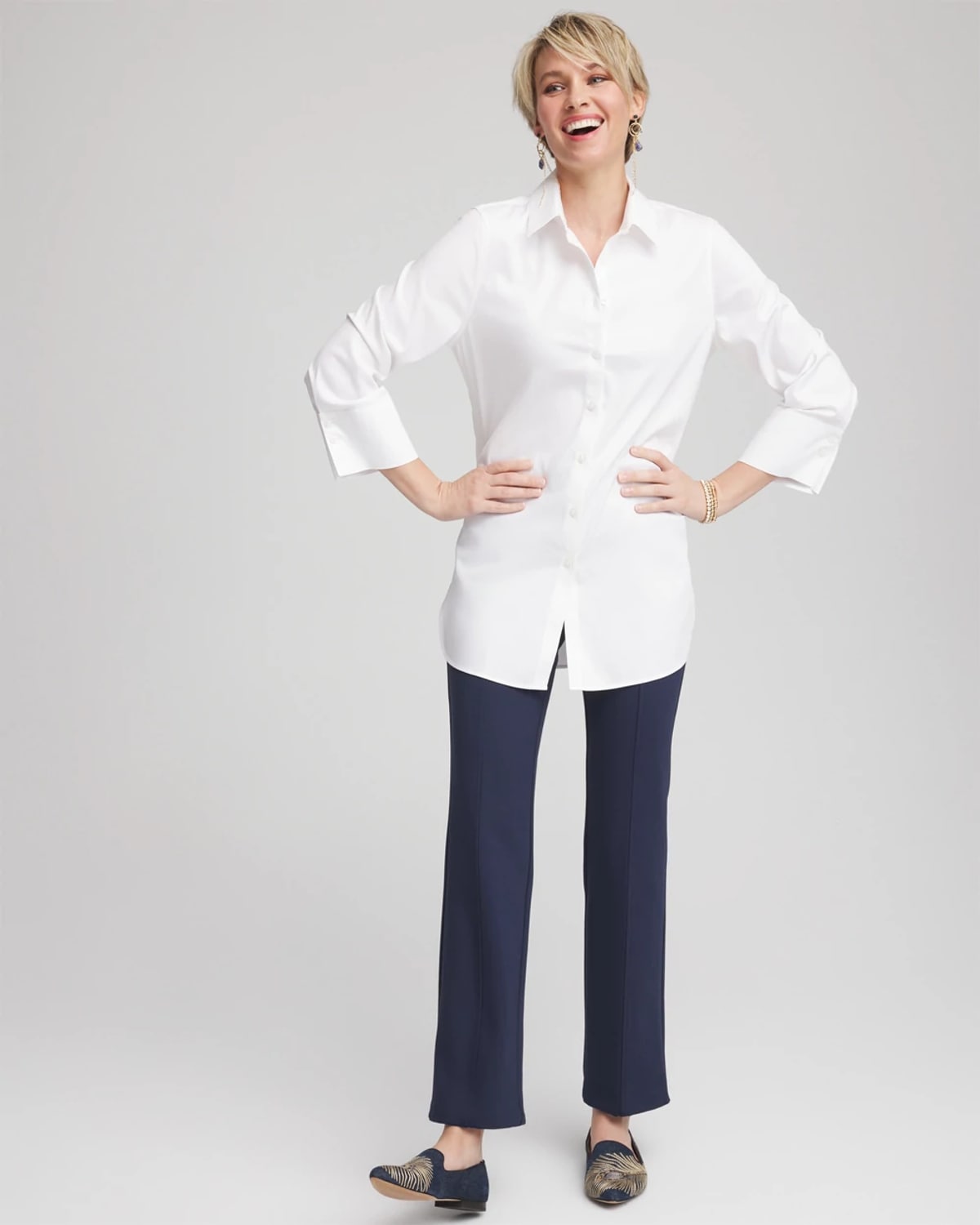 Chico's Juliet Straight Ankle Pants In Blue In Blue