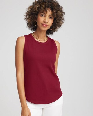 Ribbed High Neck Tank