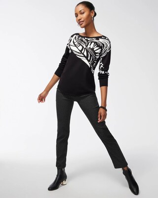 Geo Swirl Spun Rayon Pullover
